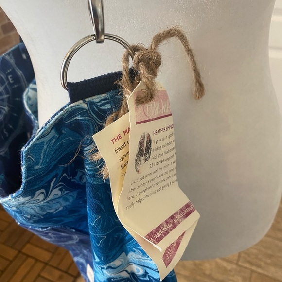 Maggie Bags Canvas Reversible Blue Messenger Tote Bag NWT Sustainable Handmade - Picture 5 of 12